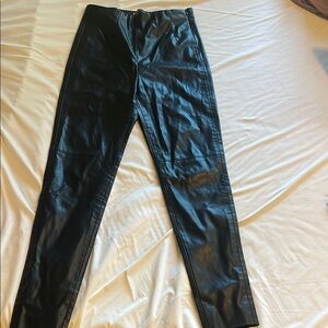 Zara Black Leather Look Trousers